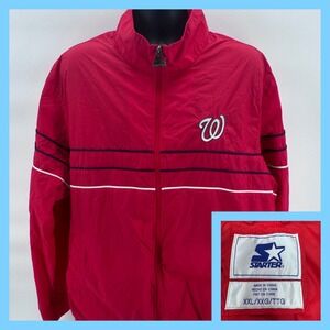 Starter Washington Nationals MLB  Track Jacket Red XXL Full Zip Embroidered Logo